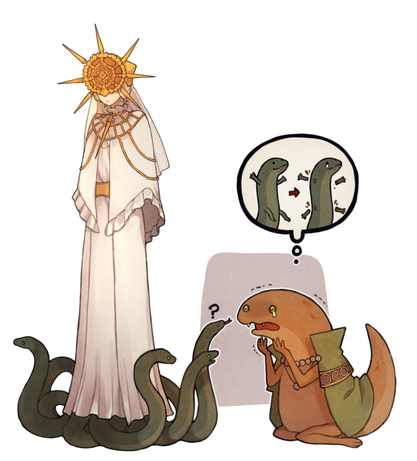 dark sun gwyndolin and zorayas (elden ring and 2 more) drawn by donar0217