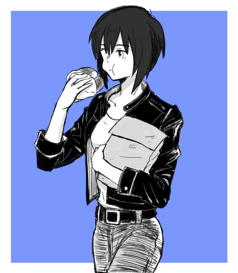 nishizumi maho and kusanagi motoko (girls und panzer and 1 more) drawn by mutsu_(layergreen)