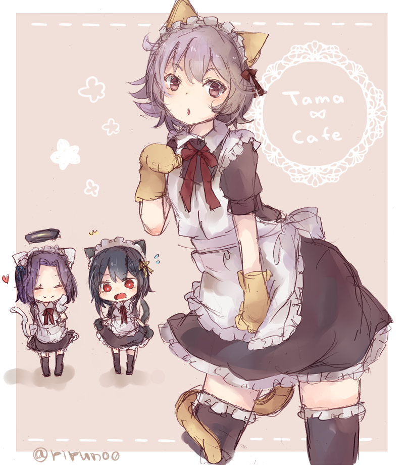tatsuta, yamashiro, and tama (kantai collection) drawn by riruno