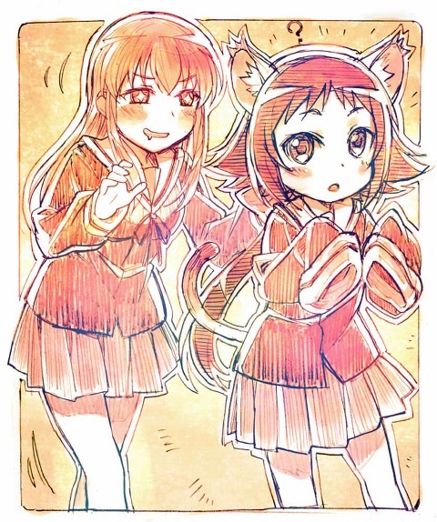 mitsumine mashiro and yonomori benio (mikakunin de shinkoukei) drawn by sakino_shingetsu