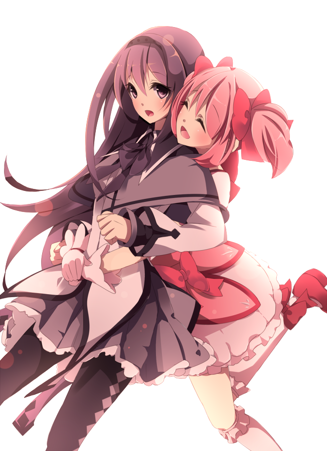 akemi homura and kaname madoka (mahou shoujo madoka magica) drawn by tama_(nezumi)