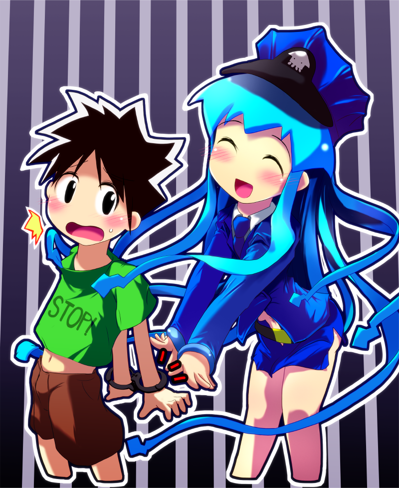 ikamusume and aizawa takeru (shinryaku! ikamusume) drawn by kaburaya_seiden