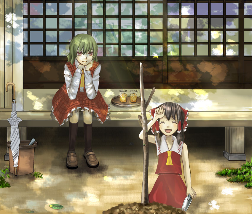 hakurei reimu and kazami yuuka (touhou) drawn by halu-natsu