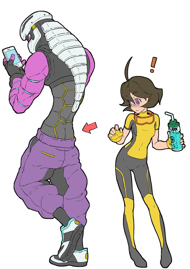 mechanica and kid cobra (arms) drawn by sjw_kazuya
