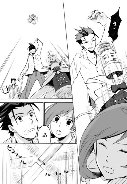 phoenix wright, apollo justice, and trucy wright (ace attorney and 1 more) drawn by 70_oku_no_bun_no_1