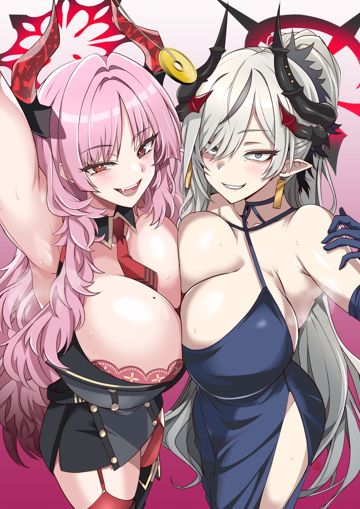 satsuki and makoto (blue archive) drawn by aoi_manabu