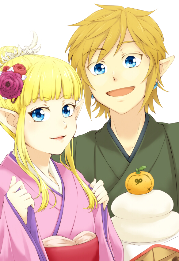 link and princess zelda (the legend of zelda and 1 more) drawn by saiba_(henrietta)