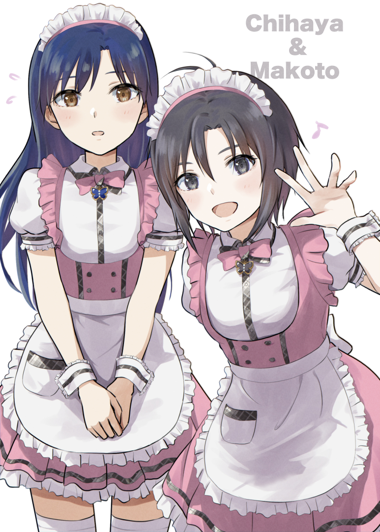 kisaragi chihaya and kikuchi makoto (idolmaster and 2 more) drawn by mogskg