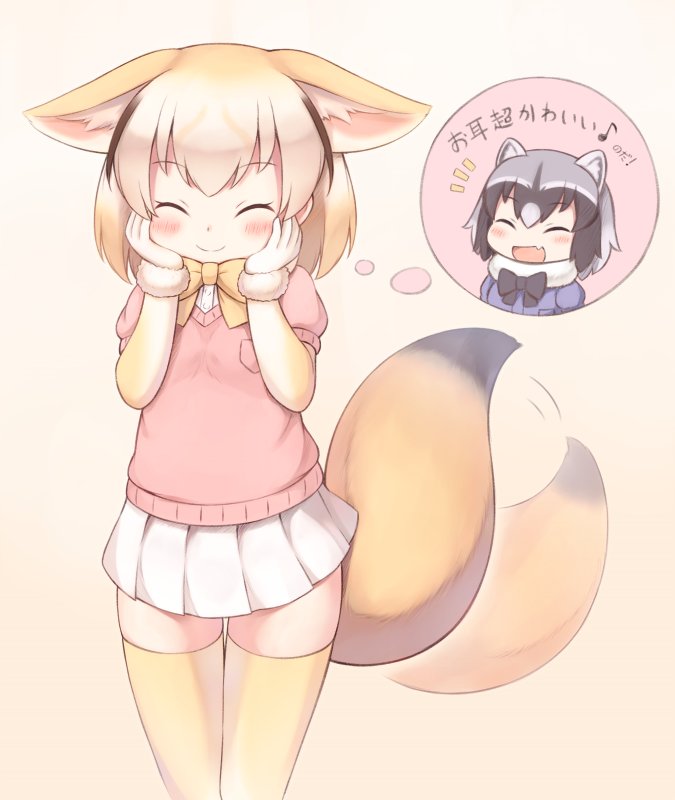 common raccoon and fennec (kemono friends) drawn by matsuu_(akiomoi)