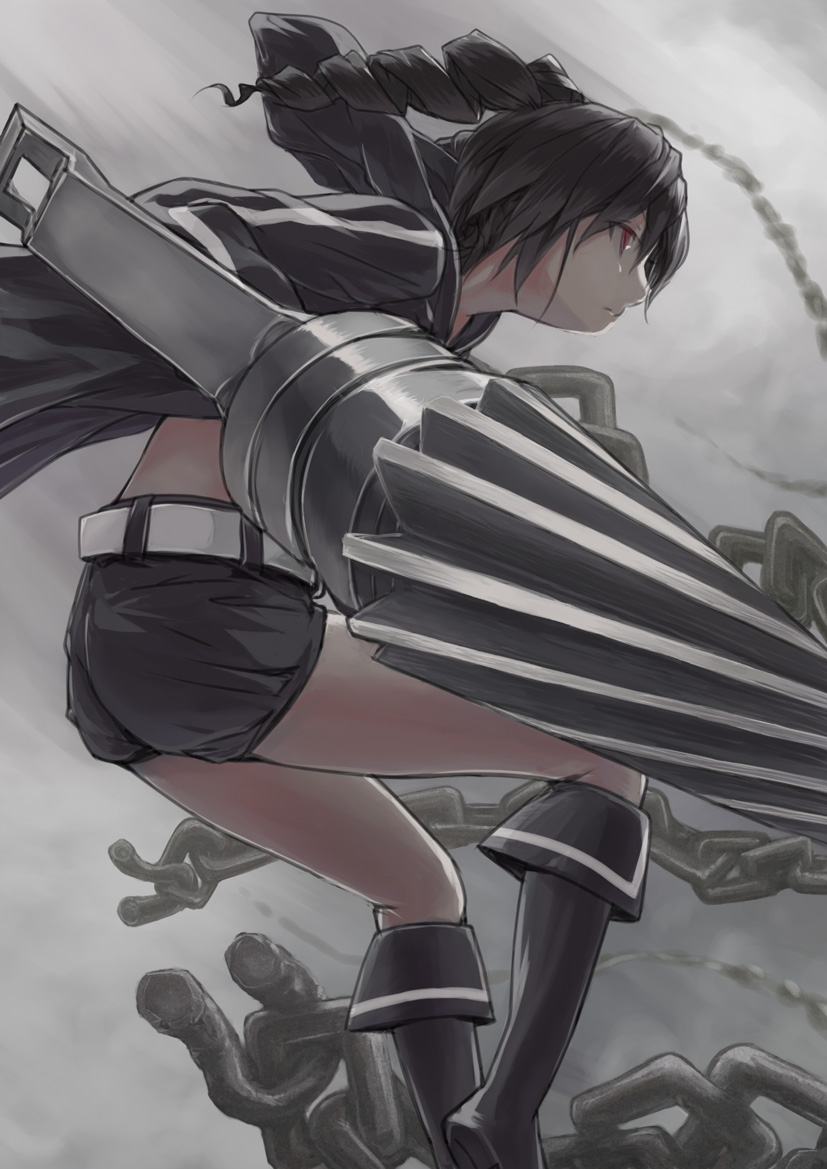 kasane teto and black rock shooter (utau and 1 more) drawn by nichiki