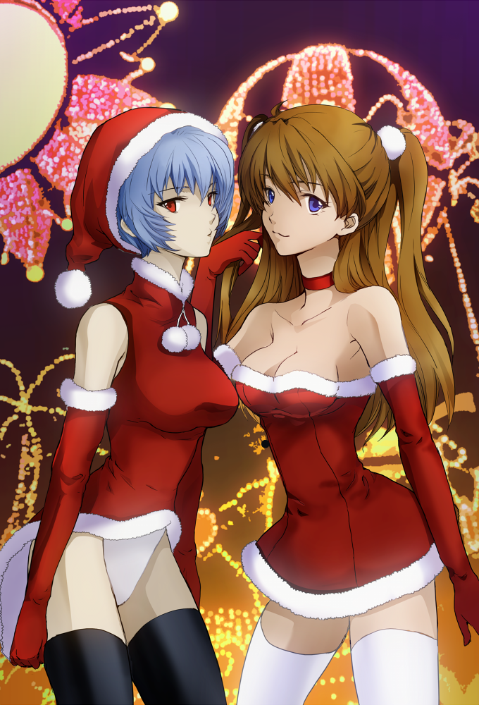 souryuu asuka langley and ayanami rei (neon genesis evangelion) drawn by aoi_chihiro_(ru3ds)
