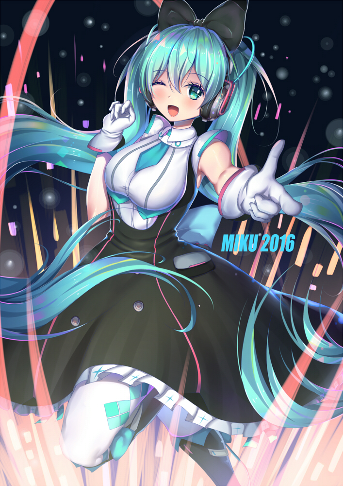 hatsune miku and magical mirai miku (vocaloid and 1 more) drawn by xiaosan_ye