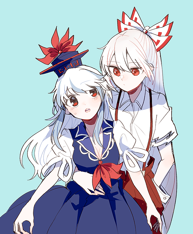 fujiwara no mokou and kamishirasawa keine (touhou) drawn by itomugi-kun