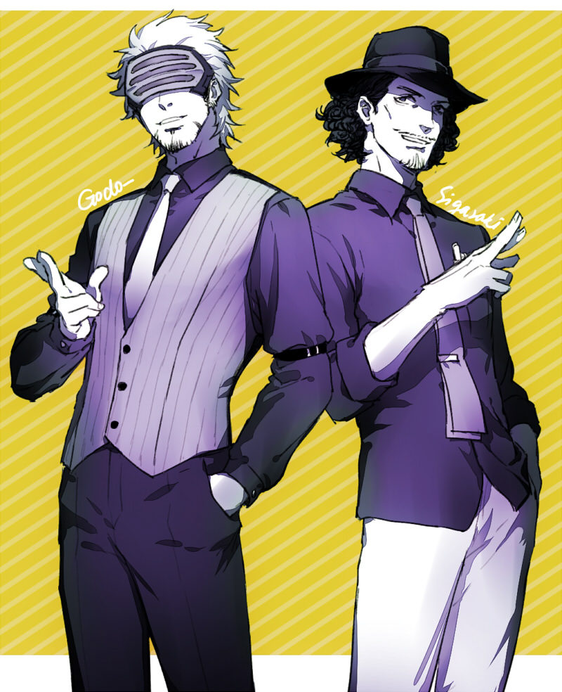 godot and eddie fender (ace attorney and 3 more) drawn by changye