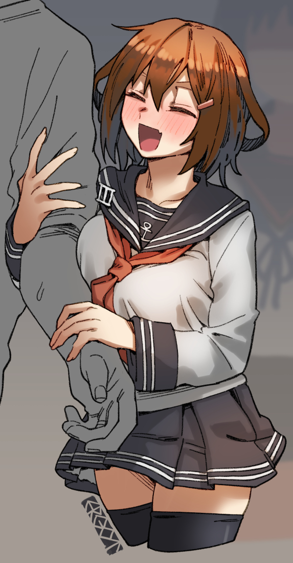 fubuki, ikazuchi, and fubuki kai ni (kantai collection) drawn by ergot