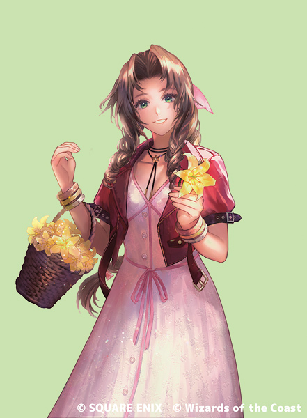 aerith gainsborough (final fantasy and 4 more) drawn by shutsuri