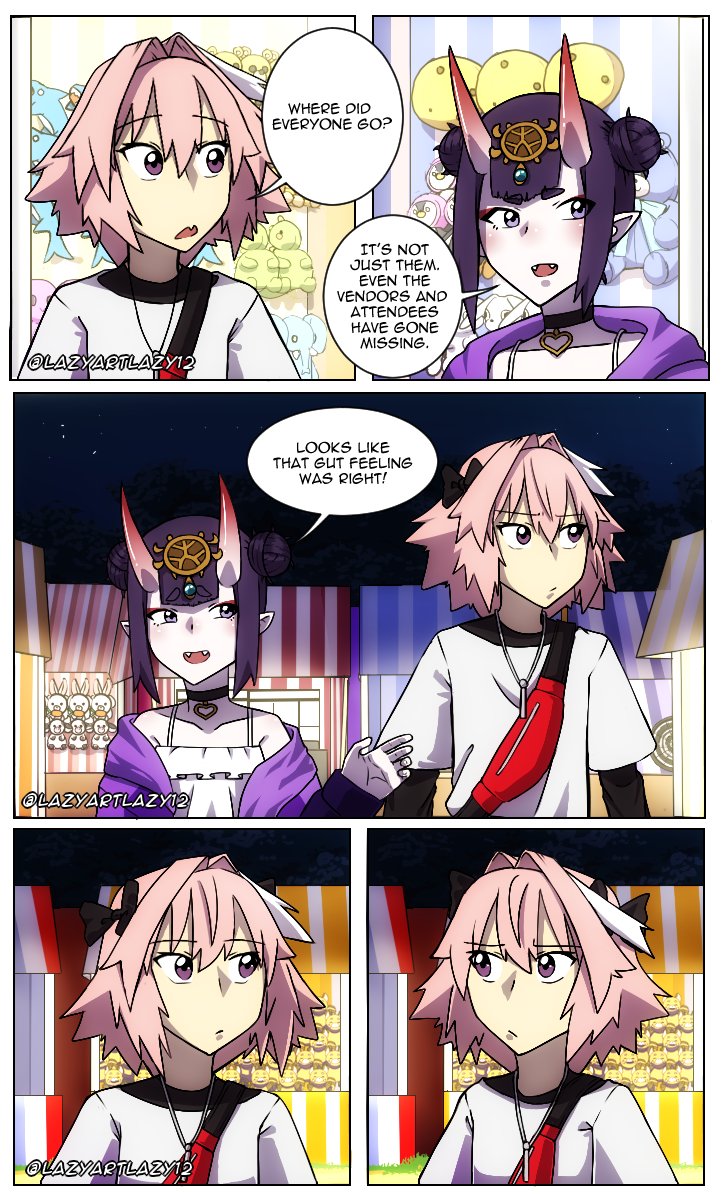 shuten douji and astolfo (fate and 1 more) drawn by lazyartlazy12 and tyrnickleback