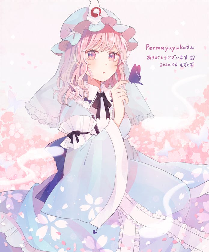 saigyouji yuyuko (touhou) drawn by mozukuzu_(manukedori)