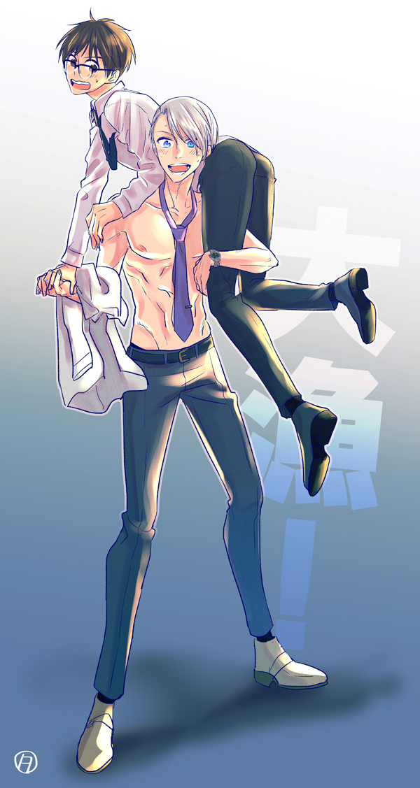katsuki yuuri and viktor nikiforov (yuri!!! on ice) drawn by tanao