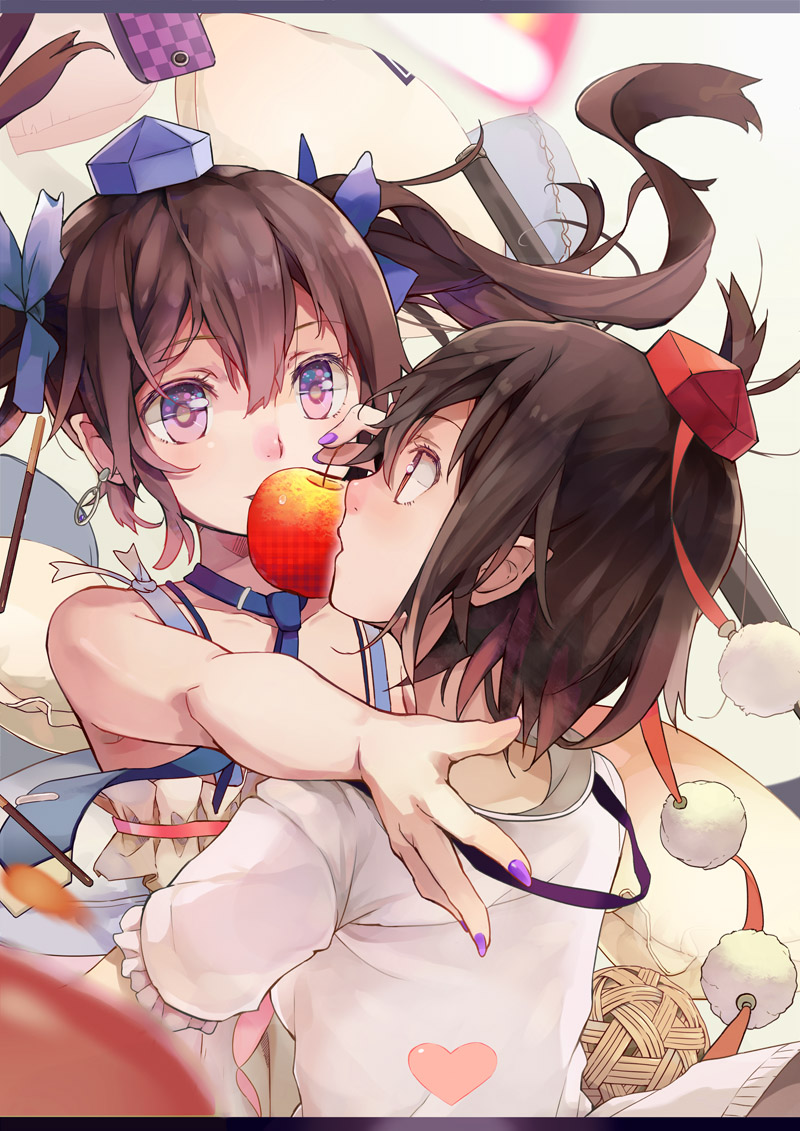 shameimaru aya and himekaidou hatate (touhou) drawn by evers