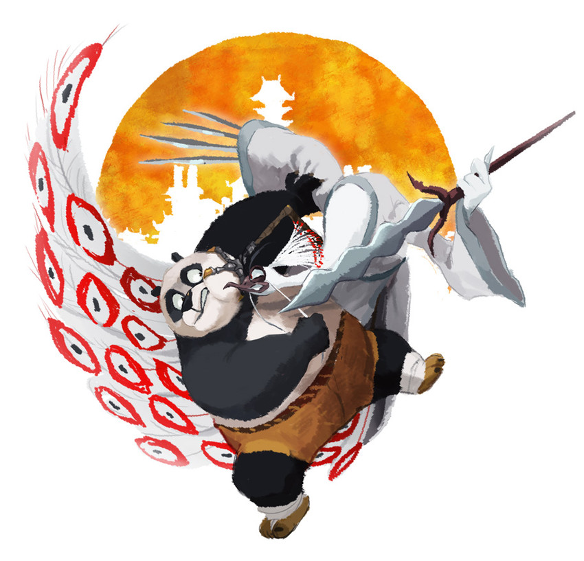 po and lord shen (kung fu panda) drawn by motohashi_mari