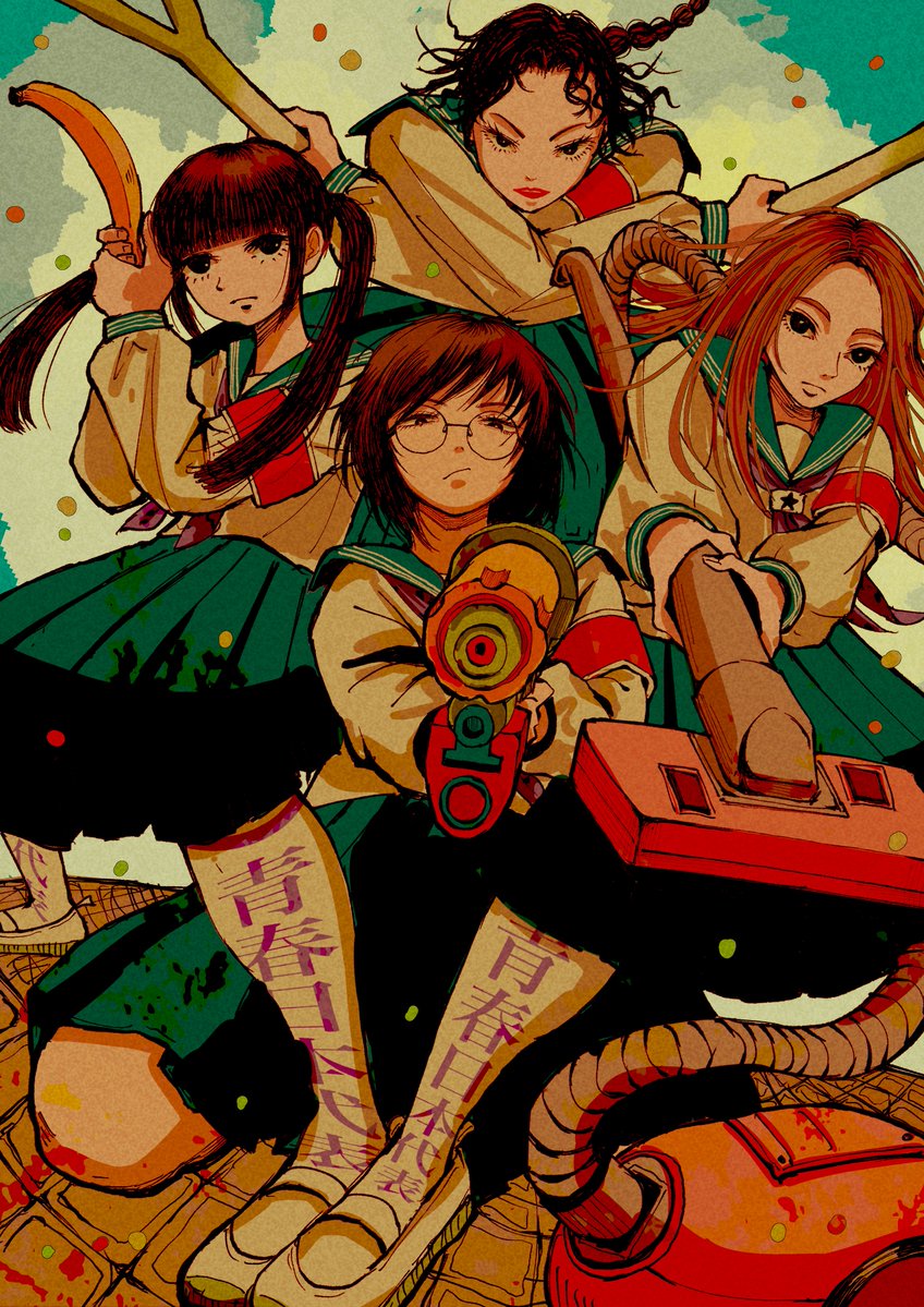 suzuka, mizyu, rin, and kanon (real life and 1 more) drawn by pinkapple0101