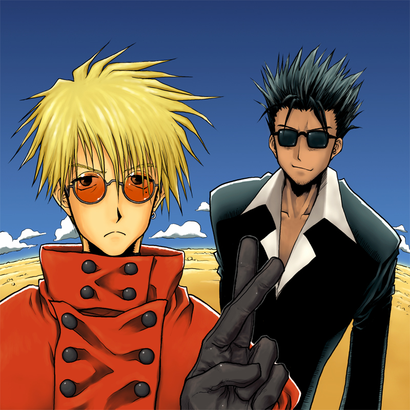 vash the stampede and nicholas d. wolfwood (trigun) drawn by hama_matsumoto_matsuri