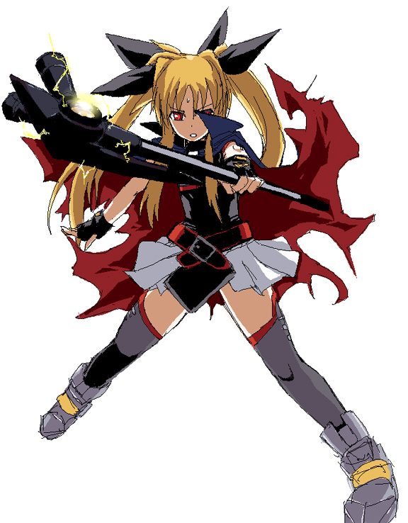 fate testarossa and bardiche (lyrical nanoha and 2 more) drawn by kurosho