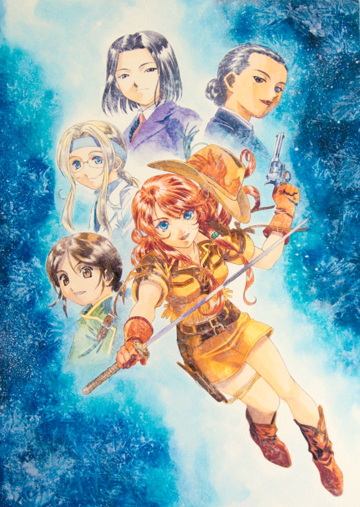 gemini sunrise, kujou subaru, rikaritta aries, diana caprice, and sagitta weinberg (sakura taisen and 1 more) drawn by matsubara_hidenori