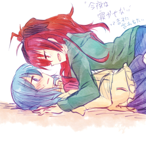 miki sayaka and sakura kyoko (mahou shoujo madoka magica) drawn by mizuki_(flowerlanguage)