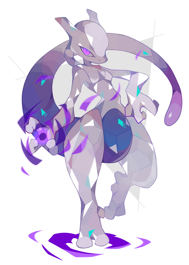 mewtwo (pokemon and 1 more) drawn by amakusa_(hidorozoa)