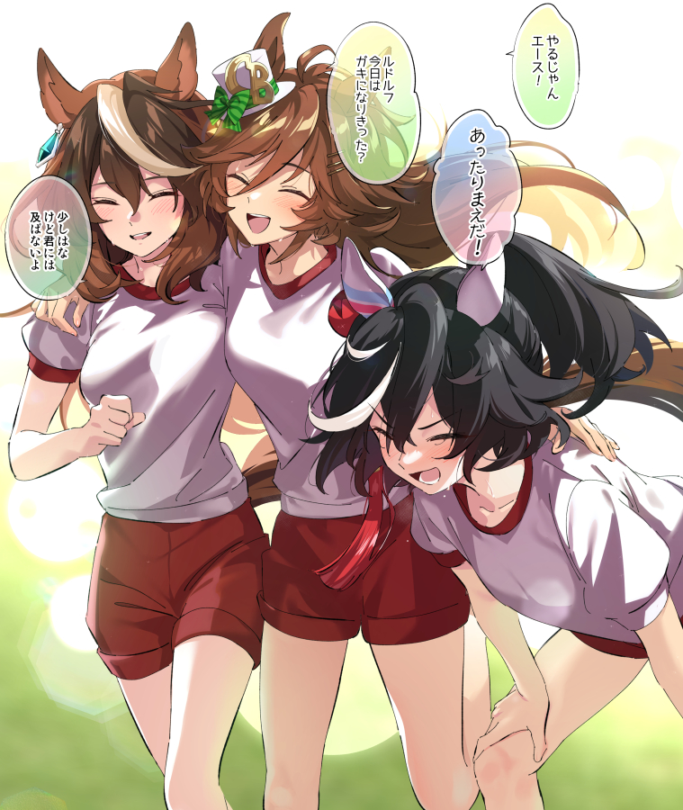symboli rudolf, mr. c.b., and katsuragi ace (umamusume) drawn by taromarun