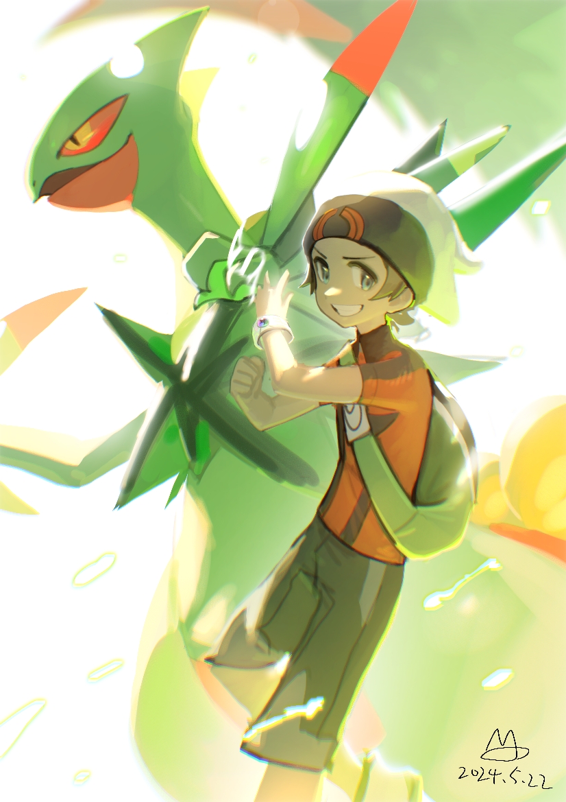 brendan, sceptile, and mega sceptile (pokemon and 1 more) drawn by lanter_qwq