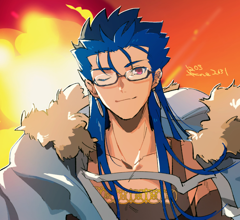 cu chulainn (fate and 1 more) drawn by yukota_2631