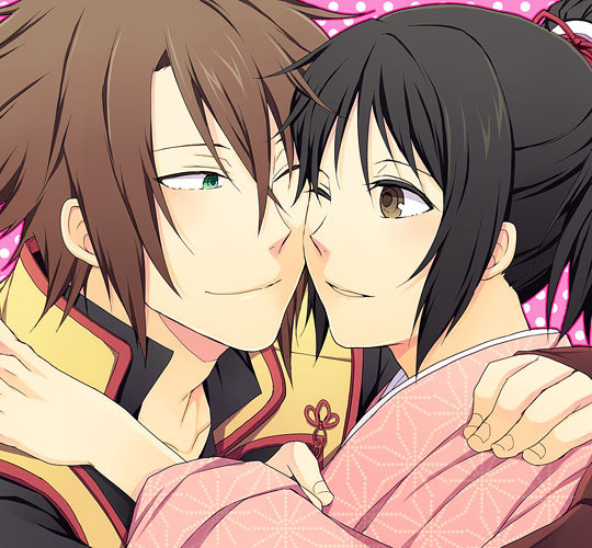 yukimura chizuru and okita souji (hakuouki shinsengumi kitan) drawn by topon_(dallar) and toppe