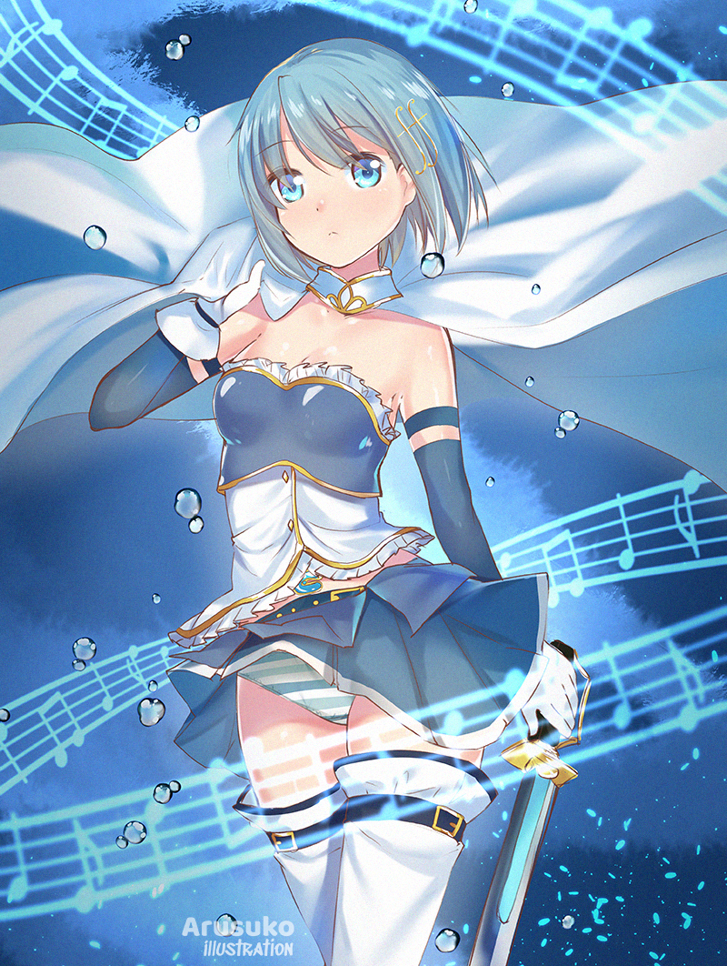 miki sayaka (mahou shoujo madoka magica and 1 more) drawn by arusuko