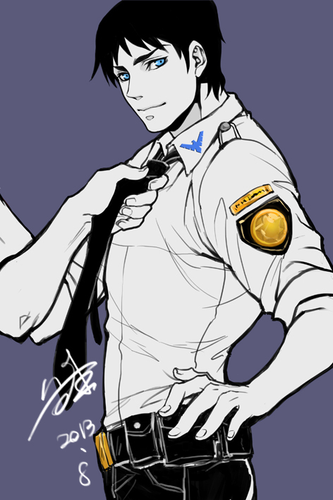 dick grayson and nightwing (dc comics and 1 more) drawn by redemption13