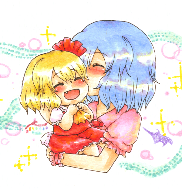 remilia scarlet and flandre scarlet (touhou) drawn by shuiro