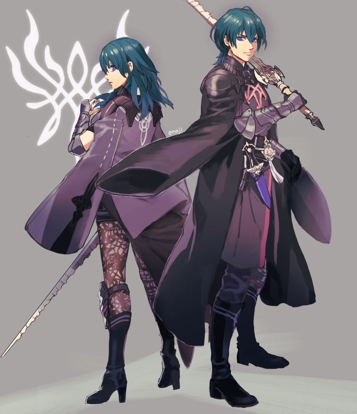 female byleth and male byleth (fire emblem and 1 more) drawn by ng_enuji