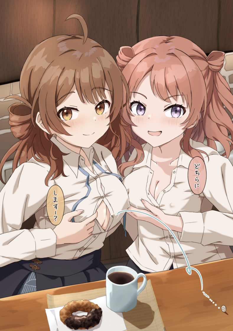 hanami ume and hanami saki (idolmaster and 1 more) drawn by triangle_(zztg3775)