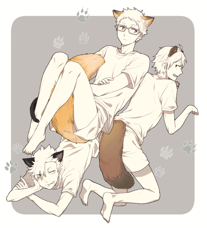 kuroo tetsurou, tsukishima kei, and yamaguchi tadashi (haikyuu!!) drawn by wai