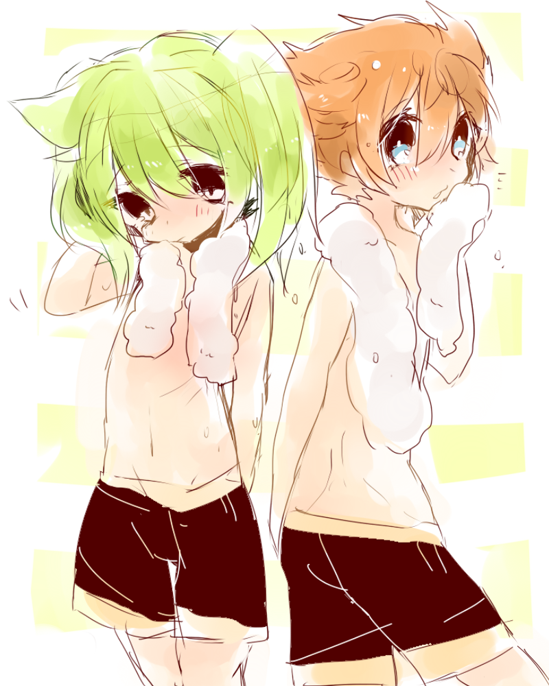 matsukaze tenma and fei rune (inazuma eleven and 2 more) drawn by tanda_yuru