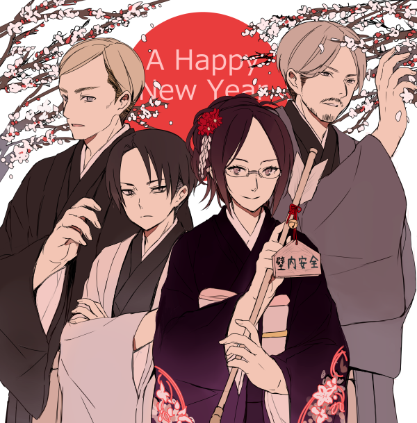 levi, hange zoe, erwin smith, and mike zakarius (shingeki no kyojin) drawn by tokio_neo