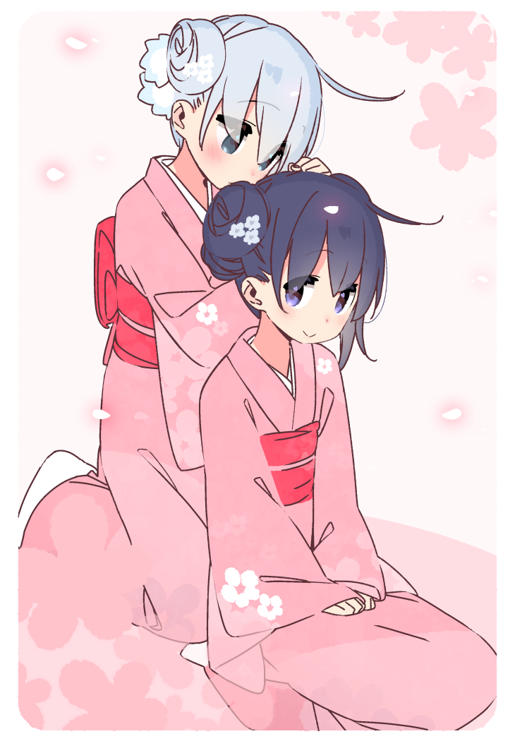 hibiki and akatsuki (kantai collection) drawn by yoru_nai