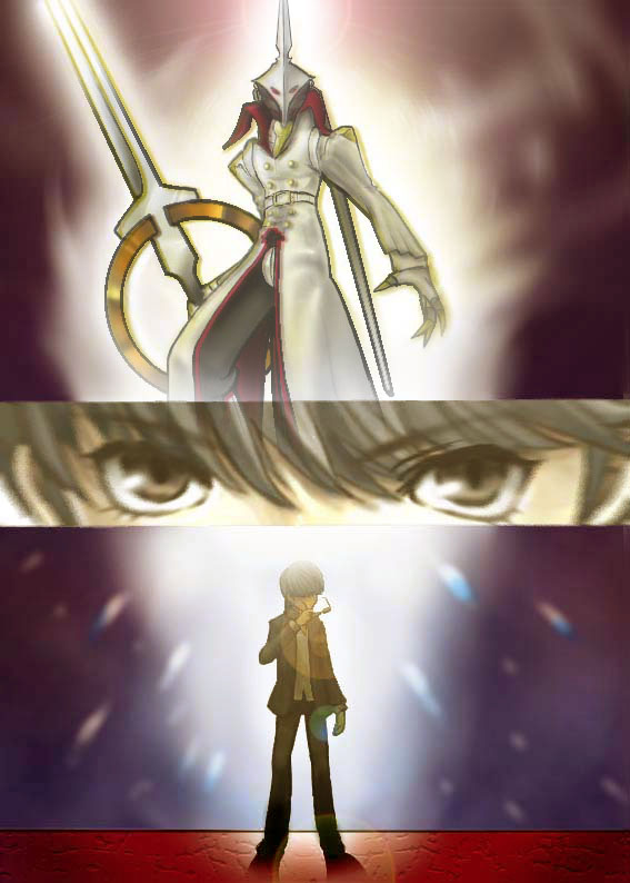 narukami yu and izanagi no okami (persona and 1 more) drawn by rasneko