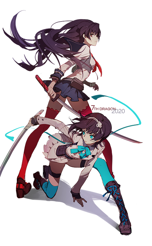 samurai, katanako, and yaiba (7th dragon and 2 more) drawn by ask_(askzy)