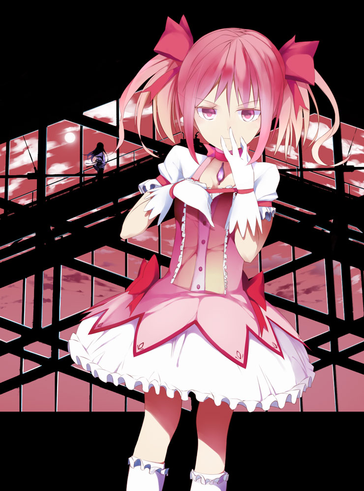 akemi homura and kaname madoka (mahou shoujo madoka magica) drawn by mozuku_doukoukai