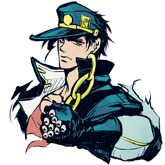 kujo jotaro and star platinum (jojo no kimyou na bouken and 1 more) drawn by taki_(nakochan)