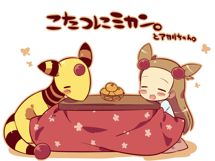 jasmine and ampharos (pokemon and 1 more) drawn by kimoko