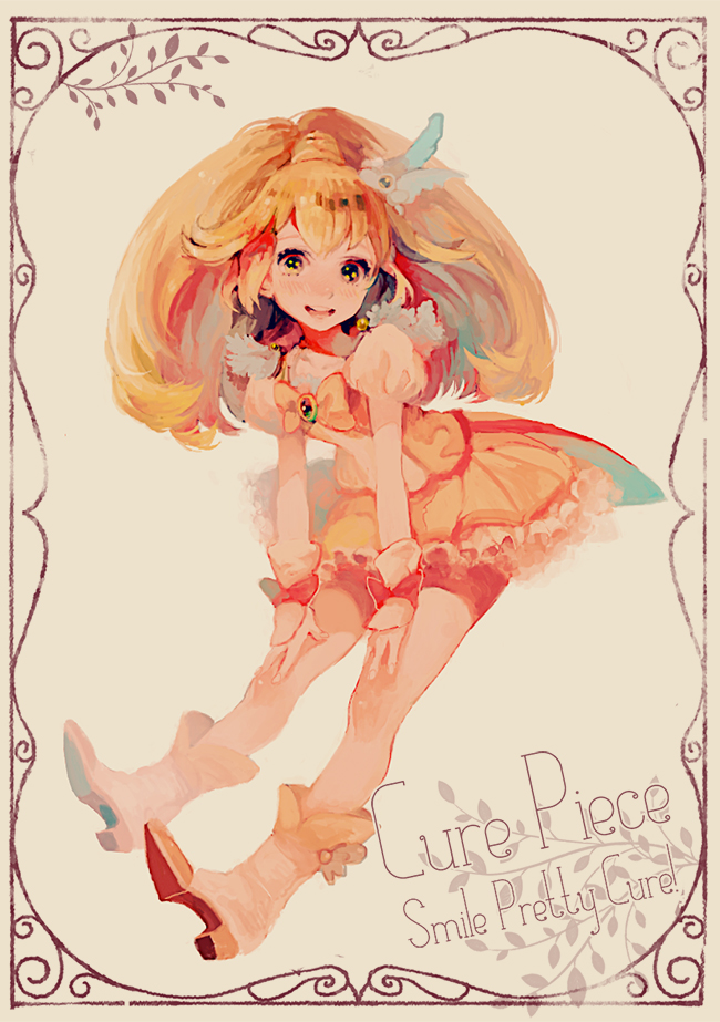 kise yayoi and cure peace (precure and 1 more) drawn by kuso_usagi